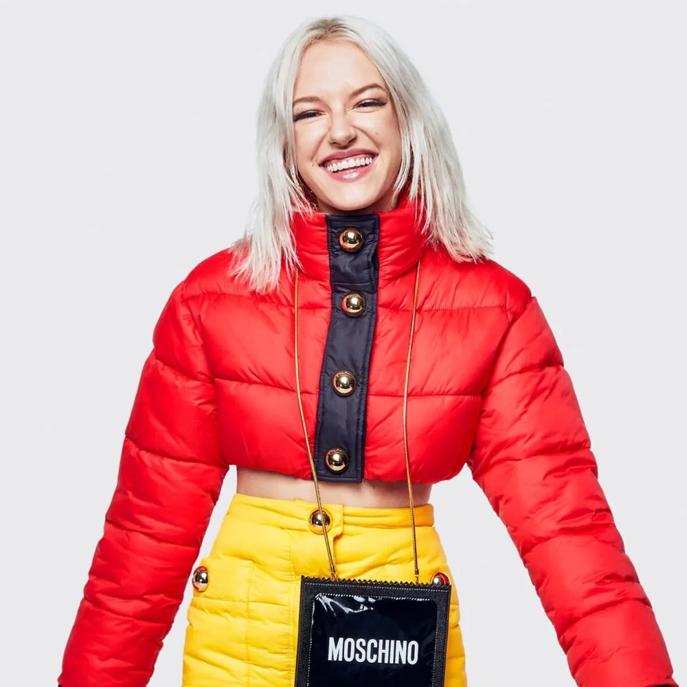 Moschino H&M XS Red Puffer Coat